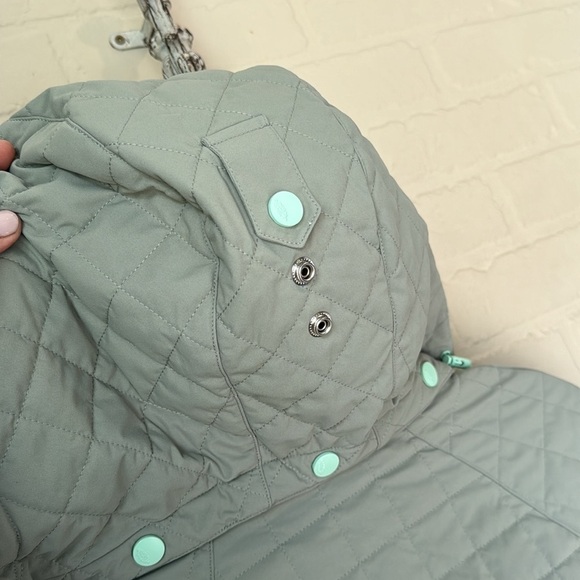 Free People coat ski jacket thumb holes sage green quilted hoodie NEW xs - Picture 14 of 16